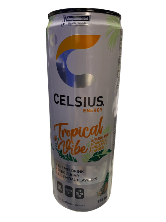 Celsius Tropical Vibe Zero Sugar Energy Drink 355ML - Canadian Edition