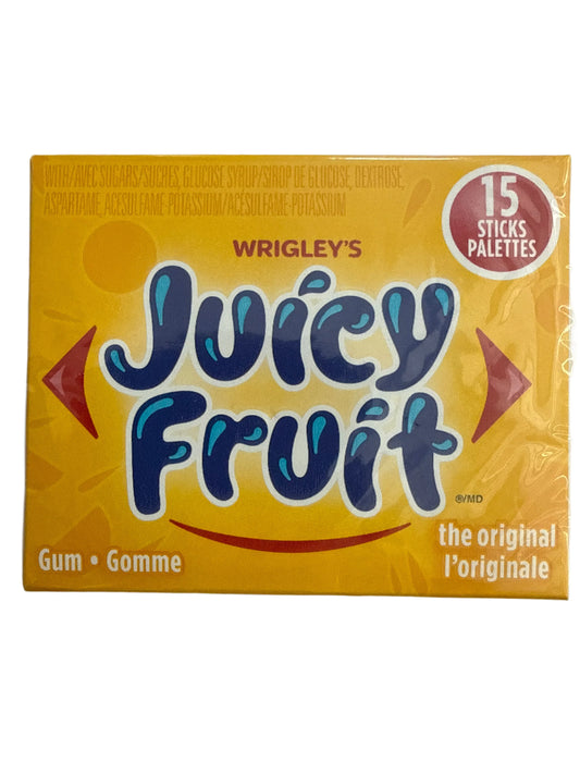 Wrigley's Juicy Fruit Gum 15 Sticks - Canadian Edition