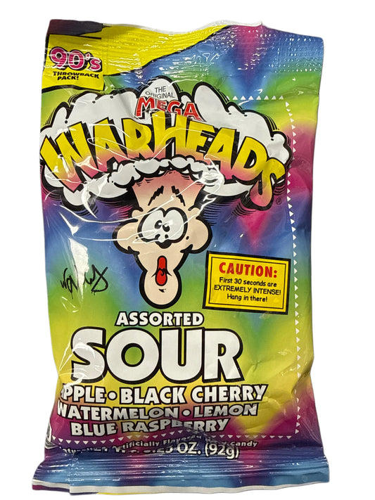 Mega Warheads 90's Throwback Assorted Sour Candies 92G - Mexico Edition