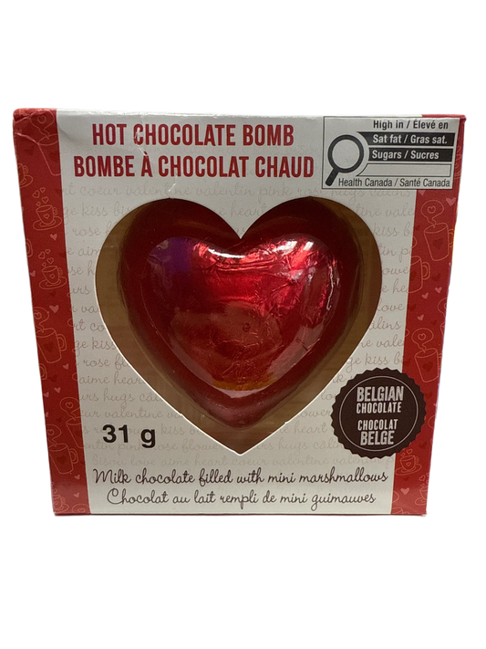 Valentines Day Hot Belgian Chocolate Bomb 31G - Canadian Edition