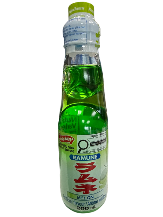 Shirakiku Ramune Melon Flavoured Bottle 200ML - Japan Edition