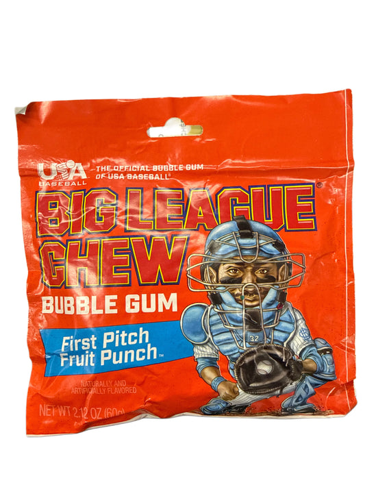 Big League Chew First Pitch Fruit Punch Bubblegum 60G - U.S Edition
