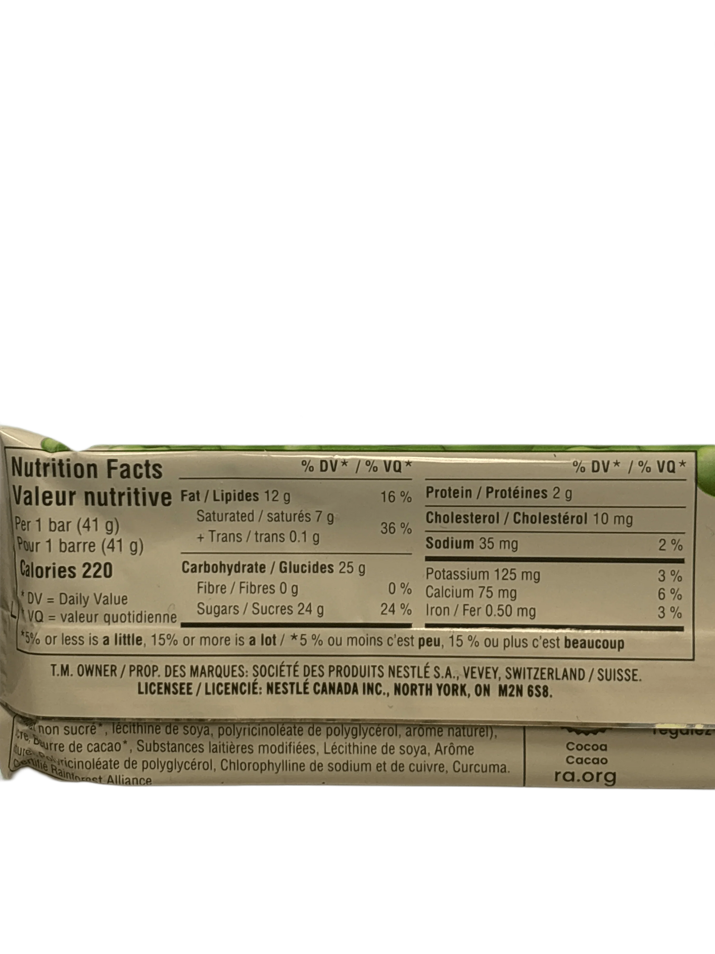 Nestle Aero Peppermint Chocolate Bar 41G - Canadian Edition