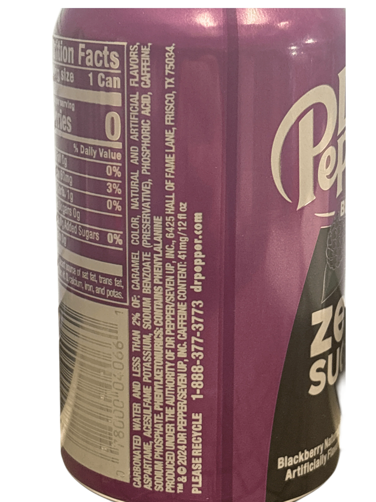 Dr. Pepper Blackberry Zero Sugar Can 355ML - U.S Edition