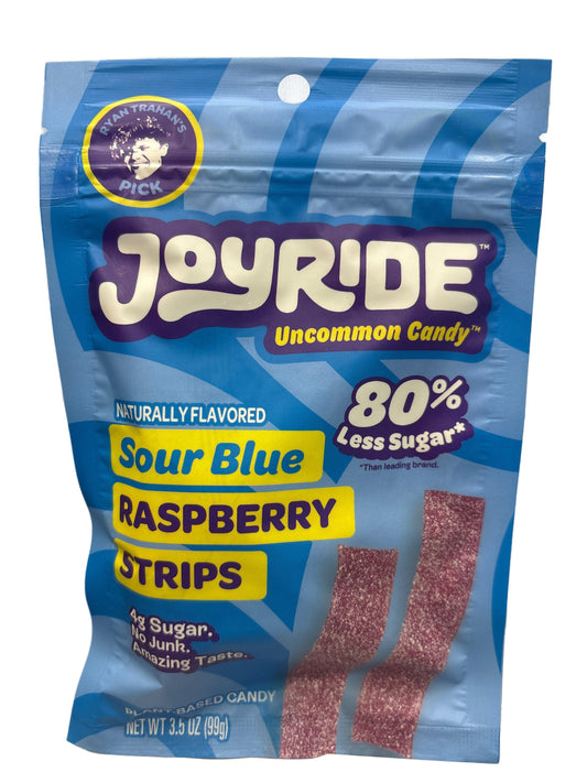 JOYRIDE UNCOMMON CANDY Sour Blue Raspberry Strips 3.5OZ - U.S Edition